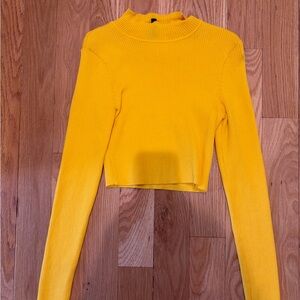 H&M Yellow Ribbed Crop Top